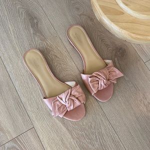 Michael Kors blush leather slides with low heel